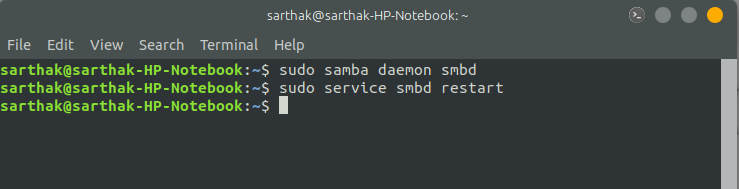 service smbd restart