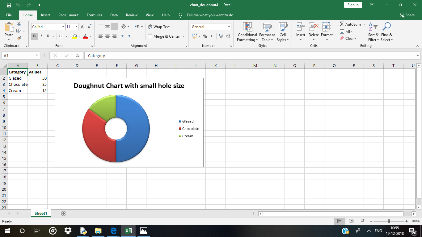 name xlsxwriter worksheet Python sheet Plotting Doughnut charts  excel in using